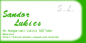 sandor lukics business card
